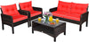 4-Piece Outdoor Wicker Patio Set with Cushions