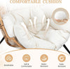 Beige Wicker Egg Chair with Cushion, Outdoor Lounge