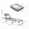 Folding Mesh Chaise Lounge Chairs, Set of 2