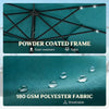 9.7 ft Teal Solar LED Patio Umbrella
