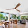 52-Inch Natural Wood 3-Blade Ceiling Fan with Dimmable Light