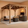 10x12 Cedar Gazebo Gray Weatherproof Sloped Roofing-0