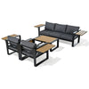 Aluminum Frame 4-Piece Outdoor Patio Conversation Set with Sofa