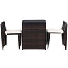 3-Piece Cushioned Wicker Patio Bistro Set