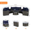 Half-Moon Sectional Set — 11 Piece