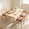 Rattan Cane Dining Chairs, Set of 2 — Tan