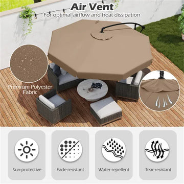 10 ft Cantilever Patio Umbrella with Cover