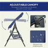 3-Seat Outdoor Porch Swing with Adjustable Canopy