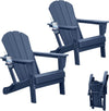 Dark Blue HDPE Adirondack Chairs, Set of 2