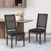 Cane-Back Solid Wood Dining Chairs, Set of 2