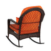 Woven Rattan Outdoor Rocking Chair, Brown Gradient