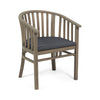 Acacia Wood Outdoor Dining Chairs with Water-Resistant Cushions