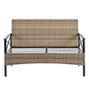 4-Piece PE Wicker Conversation Set with Black Metal Table