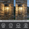 18-Inch Satin Black Outdoor Wall Lantern