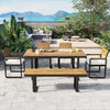 6-Piece Acacia Wood Outdoor Dining Set with Table, Chairs & Bench