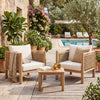 Set Of 2 Outdoor Acacia Wood Patio Chairs
