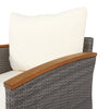 9-Piece Rattan & Acacia Patio Furniture Set — Beige Cushions