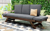Adjustable Wood Daybed Sofa — Gray