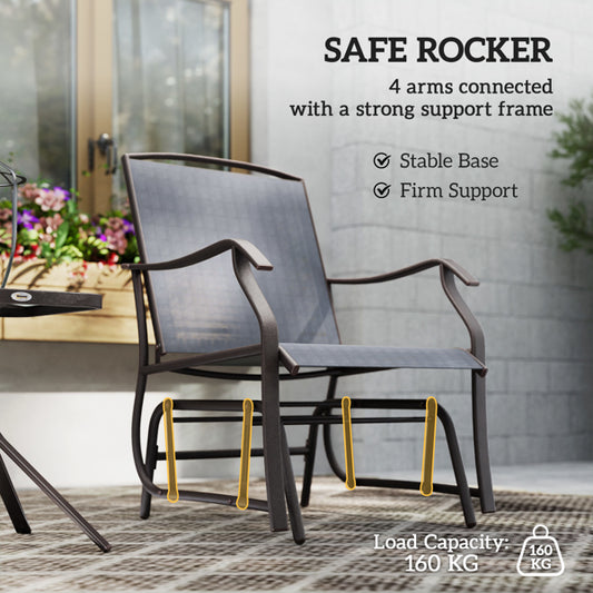 Coastal Glider Chair & Table Set for Patios and Balconies