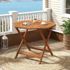 35.5" Solid Wood Octagon Patio Dining Table with Umbrella Hole