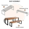 3-Piece Acacia Wood Outdoor Conversation Set for Patio and Garden
