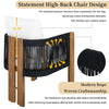 Luxury Acacia Wood Outdoor Dining Set for 4 with Rope Woven Chairs &
