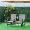 Two-Seat Outdoor Glider Bench with Center Table