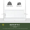 2-Seater Fir Wood Patio Swing Bench with Cup Holders
