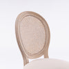 French Country Dining Chairs, Fluted Wood & Rattan Back, Set of 2