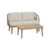 Acacia Curved Tub Loveseat & Slatted Coffee Table Set