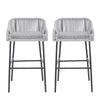 La Push Outdoor Rope Bar Stool — Set of 2, Light Gray