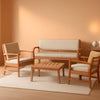 Barclay 4-Piece Acacia Wood Outdoor Patio Set, Teak Brown