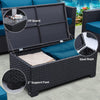 Patio Furniture Set 6 Pieces Peacock Blue Cushions Included