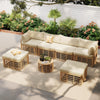 7-Piece All-Weather Rattan Outdoor Sectional Sofa Set, Brown