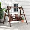 Adirondack Swing Chair, 2-Seat Freestanding Solid Wood, Outdoor