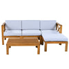 5-Piece Outdoor Sectional Sofa Set Solid Acacia Wood Beige with