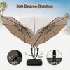 Cantilever Patio Umbrella 12 ft, Beige, With Sand-Fillable Base