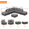 Outdoor Patio Seating Set 8-piece set with Cushions for Patio, Garden