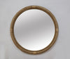 Round Woven Rattan Accent Wall Mirror, Brown, 31.9 in