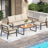 Four-Piece Outdoor Patio Conversation Set with Deep Seating