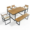 6-Piece Acacia Wood Outdoor Dining Set with Table, Chairs & Bench