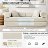 78-Inch Convertible Sleeper Sofa in Beige Corduroy