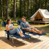 Folding Sun Lounger Set of 2, Dark Blue