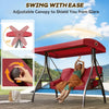 3-in-1 Outdoor Porch Swing with Adjustable Canopy, Seats 3
