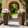 Set Of 2 Rattan Planters With Removable Inner Pots