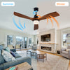 52" Black Walnut Ceiling Fan with Light & Remote