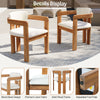 5-Piece Round Acacia Wood Outdoor Dining Set with 4 Armchairs