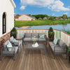 Aluminum 7-Seat Outdoor Conversation Set, Grey