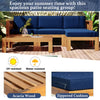 5-Piece Outdoor Sectional Sofa Set Solid Acacia Wood Beige with