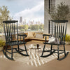 LuxePorch Black Poplar Windsor Wood Rocking Chair